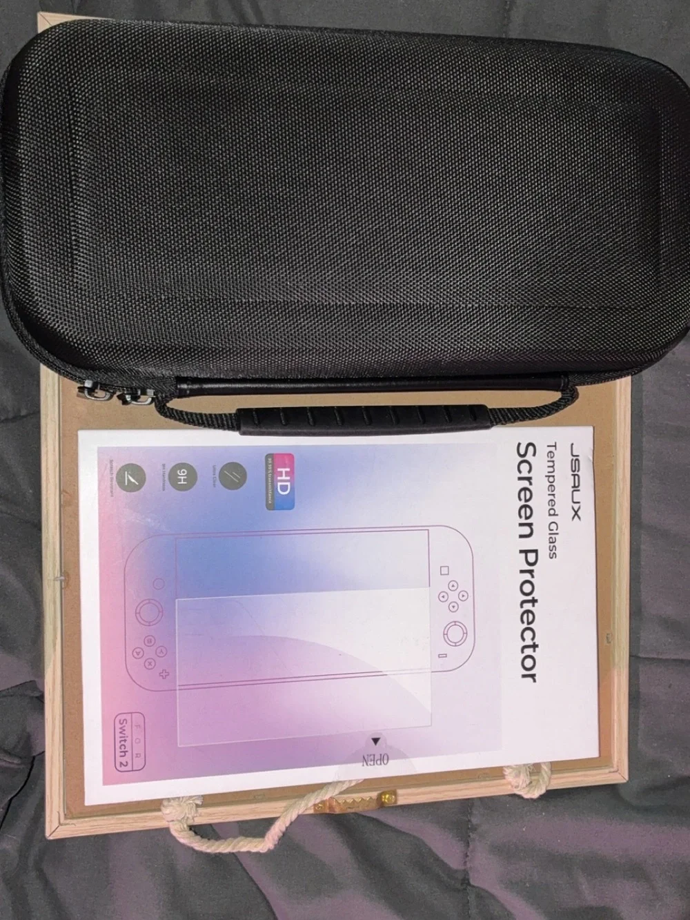 Black Hard Shell Travel Case with Screen Protector